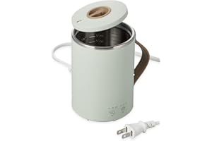 エレコム マグカップ型電気なべ 電気ケトル 350mL Cook Mug クックマグ 【 湯沸かし 煮込み 温度調節 タイマー付き 保温 】 スープメーカー ケーブル長 1.5m ミント HAC-EP02GR
