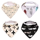 Meily バンダナ 型 赤ちゃんのトライアングルよだれかけ コットン 4枚組セット