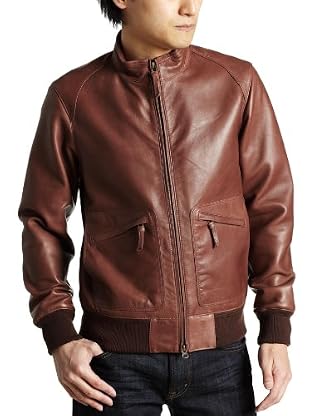 Lambskin Stand-collar Blouson 3225-106-0872: Mid Brown Lambskin Stand-collar Blouson 3225-106-0872: Mid Brown