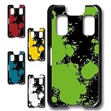 キッズケータイ KY-41C スマホケース ハードケース カバー ブラック ケース スプラッシュ ペイント 柄 [デザインA/グリーン] 緑色 TK-672A docomo ドコモ ky41c