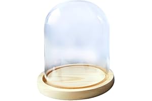 Fiyyuga ディスプレイケース 透明フィギュアケース, ドームクリア防塵ボックス、収集品人形モデル用おもちゃブロックフィギュアダイクラフト保管保護、安定したベース