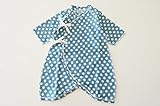 bebe couture(ベベクチュールベビー用品専門店)日本製ロンパース水色ドット60-70ｃｍコットンガーゼ100％
