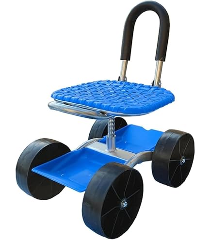Amazon.co.jp: 農作業 車輪付き 360°回転 背もたれ付き 座面 高さ調節