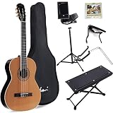ADMR Full Size Student Beginner Guitar D'Addario ダダリオ Nylon-String クラシックギター with ギグバッグ ギターケース, E-tuner and ストラップ アコースティックギター アコギ ギター (並行輸入)