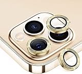 【6枚セット】AMAPC for iPhone13 pro カメラフィルム 2023 iPhone13 pro max 用カメラフィルム iPhone13 pro 用レンズ保護カバー 薄型 強化ガラス 耐衝撃 独立型 黒縁取り 露出オーバー防止 アルミ合金 アイフォン 13プロ マックス用 カメラカバー ライト ゴールド