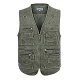 ベスト メンズ 多機能ベスト　アウトドアウエアー 作業服　お釣り カメラマン 登山　ミリタリー 軍服　16ポケット (2XL, オリーブ)