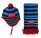 (スマイル ワキキ)Smile YKK ベビー 耳あて ニットキャップ マフラー 2点 セット 子供 防寒帽 キッズ 女の子 男の子 ポンポン S