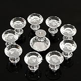 ILS - 10 pieces 25MM Crystal Glass Diamond Cabinet Drawer Knob Kitchen Pull Handle