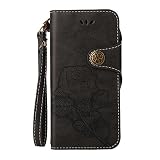 Sony Xperia L1 ケース,COOSTOREJPレトロエンボス加工ローズFlorals PUレザーケース磁気カードウォレット+取り外し可能な手首ストラップのデザインは、に適用するSony X