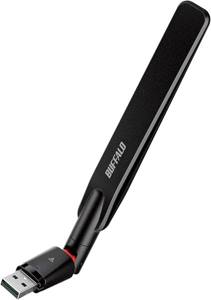 バッファロー WiFi 無線LAN 子機 アダプター 外付けアンテナ 866Mbps/433Mbps 11ac/n/a/g/b USB 3.2 Gen1 WPA3 WI-U3-866DHP/N - 1