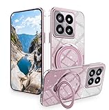 Wousunly ケース互換性がありますXiaomi 14T ProケースきらきらリングXiaomi 14T Proカバーキラキラ保護 磁気スマホカバーXiaomi 14T Pro耐衝撃 擦り傷防止 (ピンク)