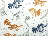 Max Studio Kids Dinosaur Bones Fossil and Footprints Children's 3 Piece Twin Sheet Set [並行輸入品]