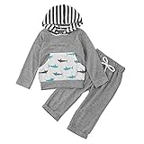 Tovadoo 子供服 ベビー服 男の子 パーカー＋ズボン キャラクター 鮫柄 長袖 秋冬 可愛い ファッション 保育園 旅行