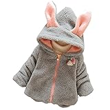 RoRykon ベビー服 　子供服 　女の子の綿服　冬の暖かいコート・ジャケット・アウターウェア 冬の暖かいコート可愛いウサギ　 ジャンパー子供服 上着 女の子 暖かい ソフトコート秋 防寒 アウター