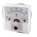 uxcell 電圧メーター アンペアアナログ　電流パネルメータ　電流試験　電流計　YS-50　DC 0-2.0V　2.5の精度　DC電圧パネルメータ　プラスチック製　ホワイト