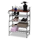 JKプラン ヨーロッパ風 ロートアイアン 家具 靴箱 兼 飾り棚 幅61.5 シューズボックス 下駄箱 シューズラック 靴 収納 アイアン 脚 アンティーク風 ブラック TSIRI0055BK