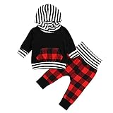 Tovadoo 子供服 ベビー服 男の子 パーカー＋ズボン 二点セット 長袖 秋冬 イギリス風 チェック柄 おしゃれ ファッション 保育園 旅行