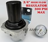 Air Pressure Regulator HIGH FLOW HEAVY DUTY for compressor compressed air 3/4 FREE GAUGE by THB