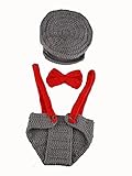 Memorz Newborn Infant Girl Boy Handmade Crochet Knitted Costume Lovely Pilot Clothes Cap Prop by Mem