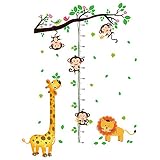 WinhappyhomeキリンサルライオンHappy Kids高さ測定チャートの壁アートのステッカー子供寝室保育園取り外しコーヒーショップ背景装飾デカール