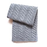 Esteffi Chunky Cable Wool-Blend Baby Blanket Grey [並行輸入品]
