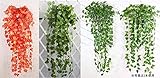 壁掛け 吊り 人工観葉植物 造花 インテリア 癒しのグリーン 2本セット/V439 (ポトス)
