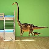 ブロントサウルス恐竜壁ステッカーBoys Jurassic壁デカール子供寝室装飾で使用可能な8サイズ 08. Gigantic 128cm (W) x 120cm (H)