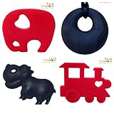 Silicone Baby Teether Toy for Baby Shower Gifts. Bonus Shark Teething Necklace for Mom FREE. Soft Ch