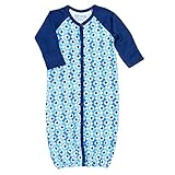 Under the Nile有機unisex-baby Convertibleロンパース カラー: ブルー