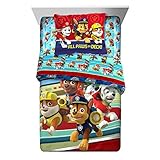 2 Piece KidsブルーレッドホワイトPaw Patrolコンフォーターツイン/フルセット、Ryder犬ベッドPuppy Heroパターン消防士警察RubbleマーシャルChase Zuma D