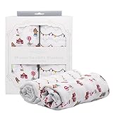 Manhattan Kids おくるみ モスリンコットン製 スワドル 2枚セット ダブルガーゼ 出産祝い 赤ちゃん バスタオル ベビー ブランケット 新生児 ガーゼタオル 綿100% 毛布 箱入り 1