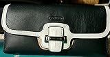 コーチ 財布 COACH F50604 BLACK & WHITE LEATHER CHECKBOOK WALLET SILVER [並行輸入品]