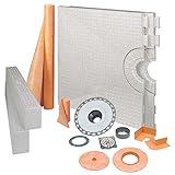 kerdi-shower 32 x 60インチPVCシャワーキットwith Brushedニッケルドレイン