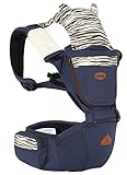 i-angel アイエンジェル ヒップシートキャリア 抱っこ紐 アニマルダークブルー 落下防止安全ベルト付(ベルトカバー・前向き抱っこ用カバー付属) 【SG認証/メーカー保証・日本語説明書付】