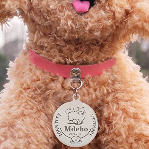 【カスタマイズ】迷子札 犬 ドッグタグ サークル ステンレス ペット 名入れ 名札 ネームタグ ペットグッズ IDタグ ネームプレート 首輪用チャーム ペンタントップ アクセサリー 中型犬 小型犬 大型犬 猫に適応 ネックレスペンダント シルバー