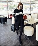 おしゃれ ママ 妊婦さんの マタニティウェア【授乳ケープ付き】/白のレースが付いた 黒のワンピース 授乳服/ファスナーになっているので簡単授乳 KOT-50 (XL)