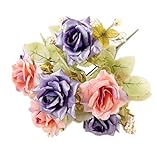 手作りのバラのシミュレーション花、人工花、ピンクモーブ