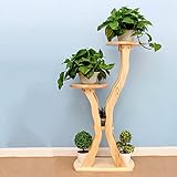 フラワースタンド ソリッドウッドフラワースタンド屋内バルコニーリビングルームプラントスタンド2輪台形 Flower racks (色 : D)