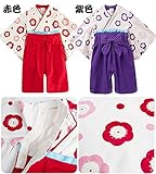 袴風ロンパース レッド ベビーロンパース カバーオール 子供用 90