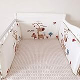 Rart コットンのリバーシブル ベビーベッド バンパー,バンパーのすべてのラウンド ユニセックス保育園ゆりかご装飾 ベビーベッド寝具クッション安全プロテクター-衝突抵抗力があります。-E 190x3