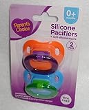 Parent's Choice Silicone Pacifiers Soft Silicone Nipple BPA Free Orange & Blue by Parent's Choice