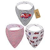 iZiv 3枚ベビービブ【食事用スタイ】よだれかけベビー0-2歳（カラー2）