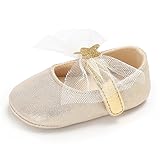 (カエルフロッグ)ベビーシューズ　女児　可愛い　レース蝶結び　王女靴　女の子　スター　スパンコール　マジックテープ付き靴　ソフトラバー靴　結婚式　PUレザー　ゴールド　0-6ヶ月に対応靴　春　夏　秋