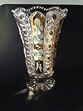 Czech bohemia crystal glass - Vase 31cm/12" decorated gold …