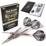 CUESOUL BLACK SCORPION SERIES 24gタングステンスチールチップダーツセット、チタンコーティング仕上げバレル