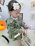 春の新型女児2セットコートの女の赤ちゃん版スーツの大物ダブルブレストカーキコート [並行輸入品]