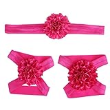 FEITONG ( TM )ホット足花裸足サンダル+ヘアバンドセットベビー幼児の女の子