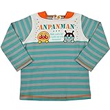 アンパンマン ボーダー切替 長袖Tシャツ 男の子 女の子 ANPANMAN （グリーン90cm）