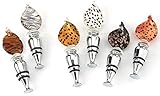 Assorted Curved Leaf Animal Print Design Bottle Stopper Decor Stoppers [並行輸入品]