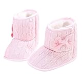 Plus Nao(プラスナオ) ルームシューズ ソフトシューズ 室内履き スリッパ キッズ ベビー 子供 女の子 女児 カジュアル 白 茶色 ニット リボ 11 ピンク